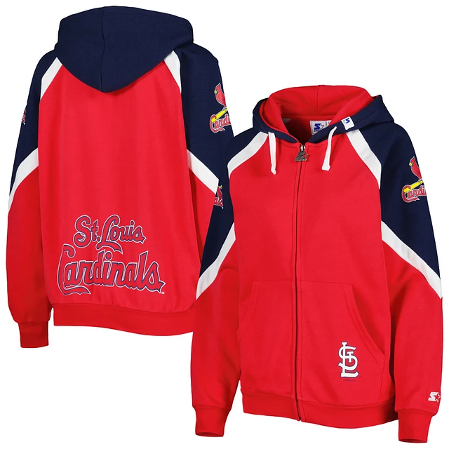 New Era Red St. Louis Cardinals Colorblock Full-Zip Hoodie