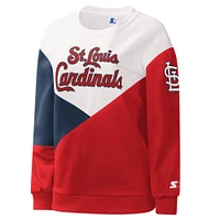 Sweat-shirt blanc/rouge St. Louis Cardinals Shutout Starter pour femme