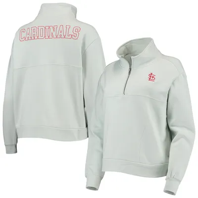 St. Louis Cardinals The Wild Collective Women's Two-Hit Quarter-Zip Pullover Top - Light Blue