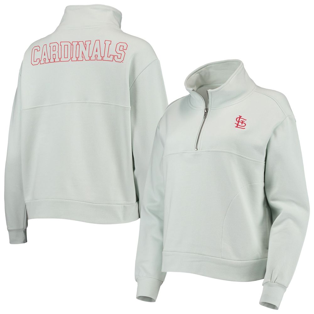 Women's The Wild Collective Light Blue St. Louis Cardinals Two-Hit Quarter-Zip Pullover Top