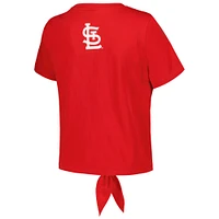 T-shirt rouge torsadé sur le devant des Cardinals de St. Louis The Wild Collective pour femmes