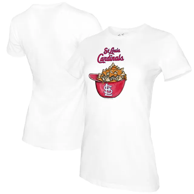 St. Louis Cardinals Tiny Turnip Women's Sundae Helmet T-Shirt - Red