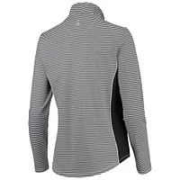 Women's Tommy Bahama Black St. Louis Cardinals Aubrey Stripe Block IslandZone Half-Zip Jacket