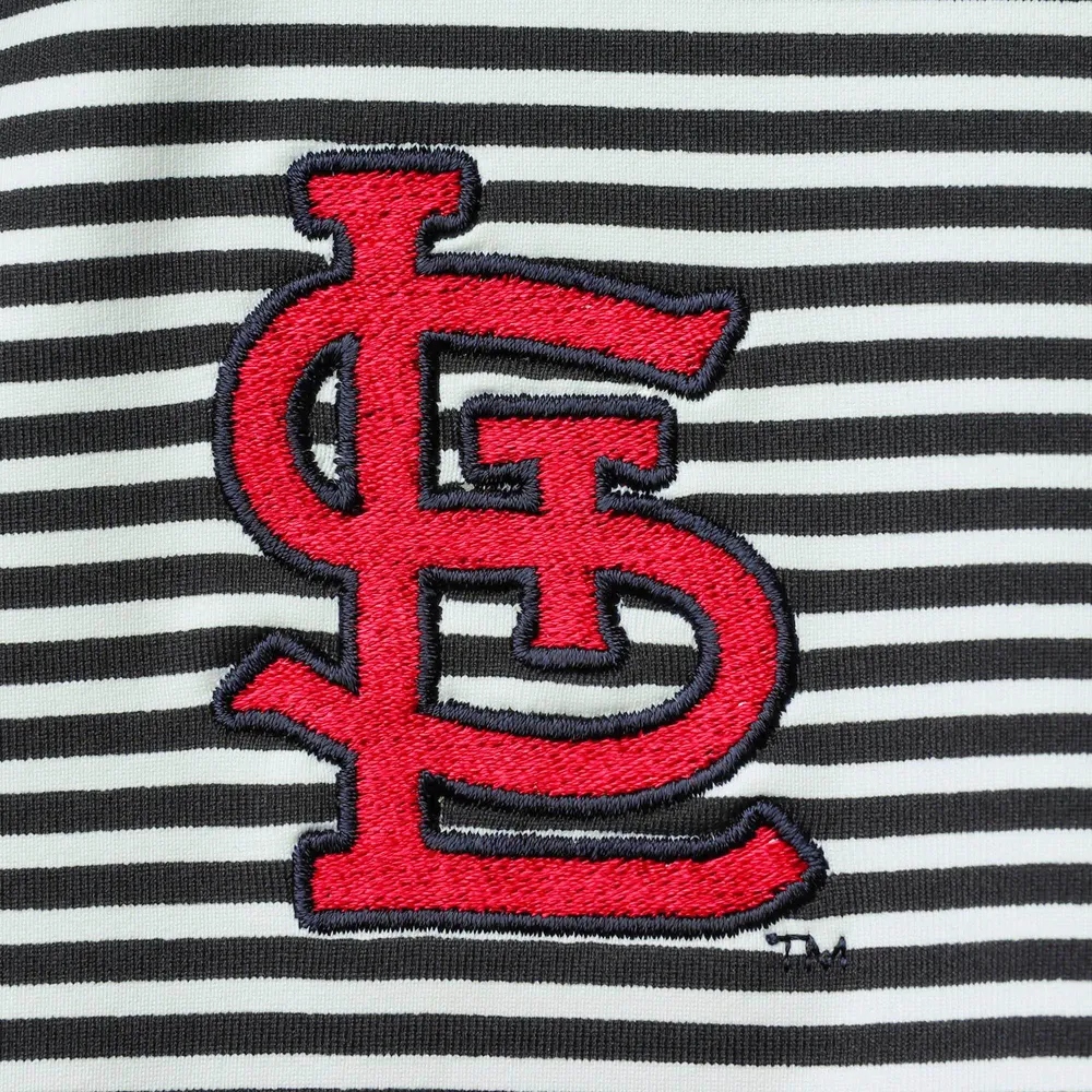 Women's Tommy Bahama Black St. Louis Cardinals Aubrey Stripe Block IslandZone Half-Zip Jacket