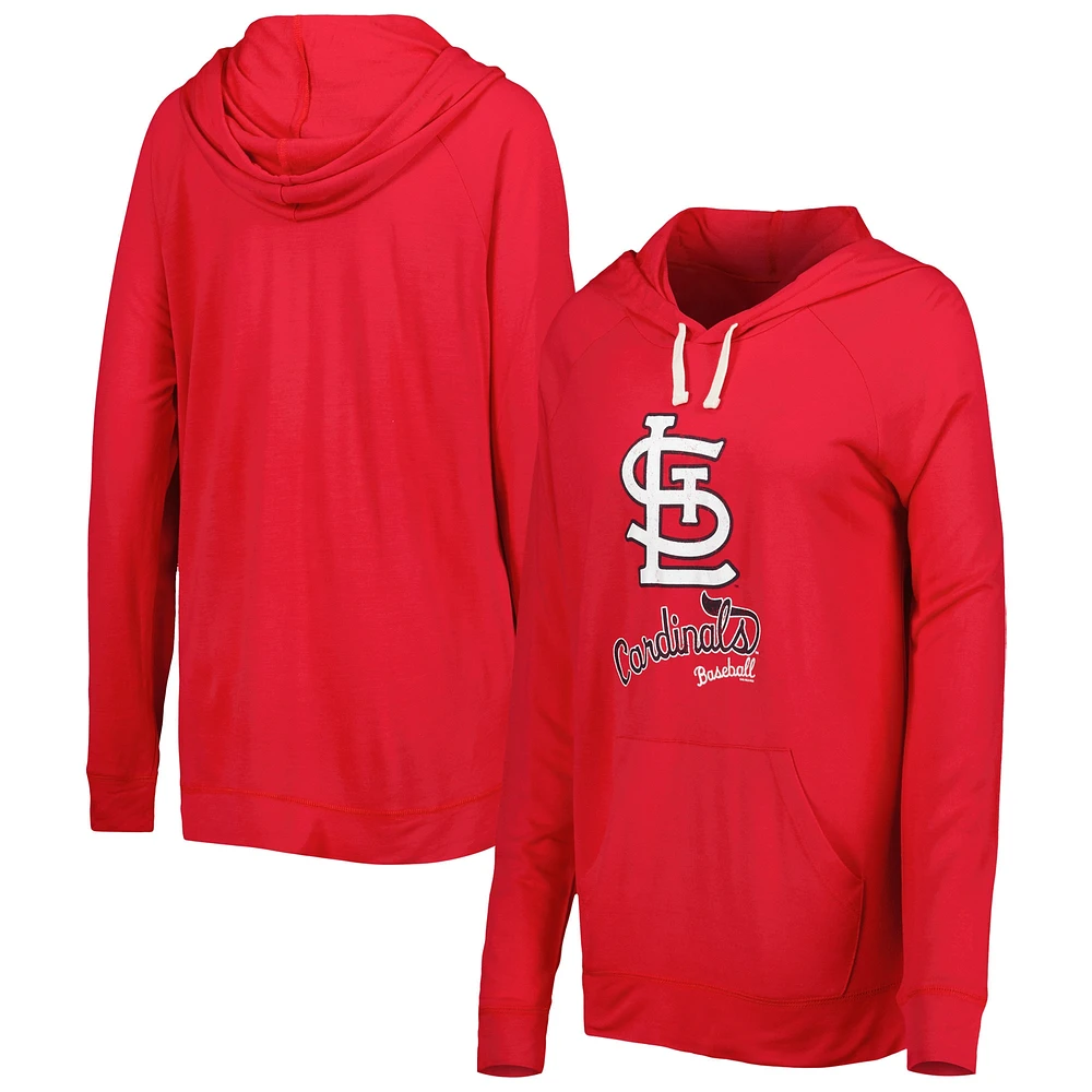 Chandail à capuchon raglan d'avant-match Touch Red St. Louis Cardinals pour femme