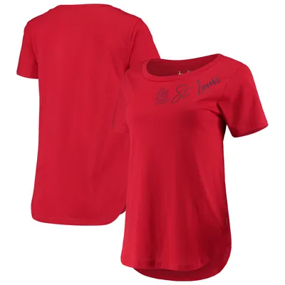 St. Louis Cardinals Touch Women's Starting Lineup Tri-Blend Scoop Neck T-Shirt - Red