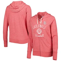 Women's Touch Red St. Louis Cardinals Training Camp Tri-Blend Lightweight Full-Zip Hoodie