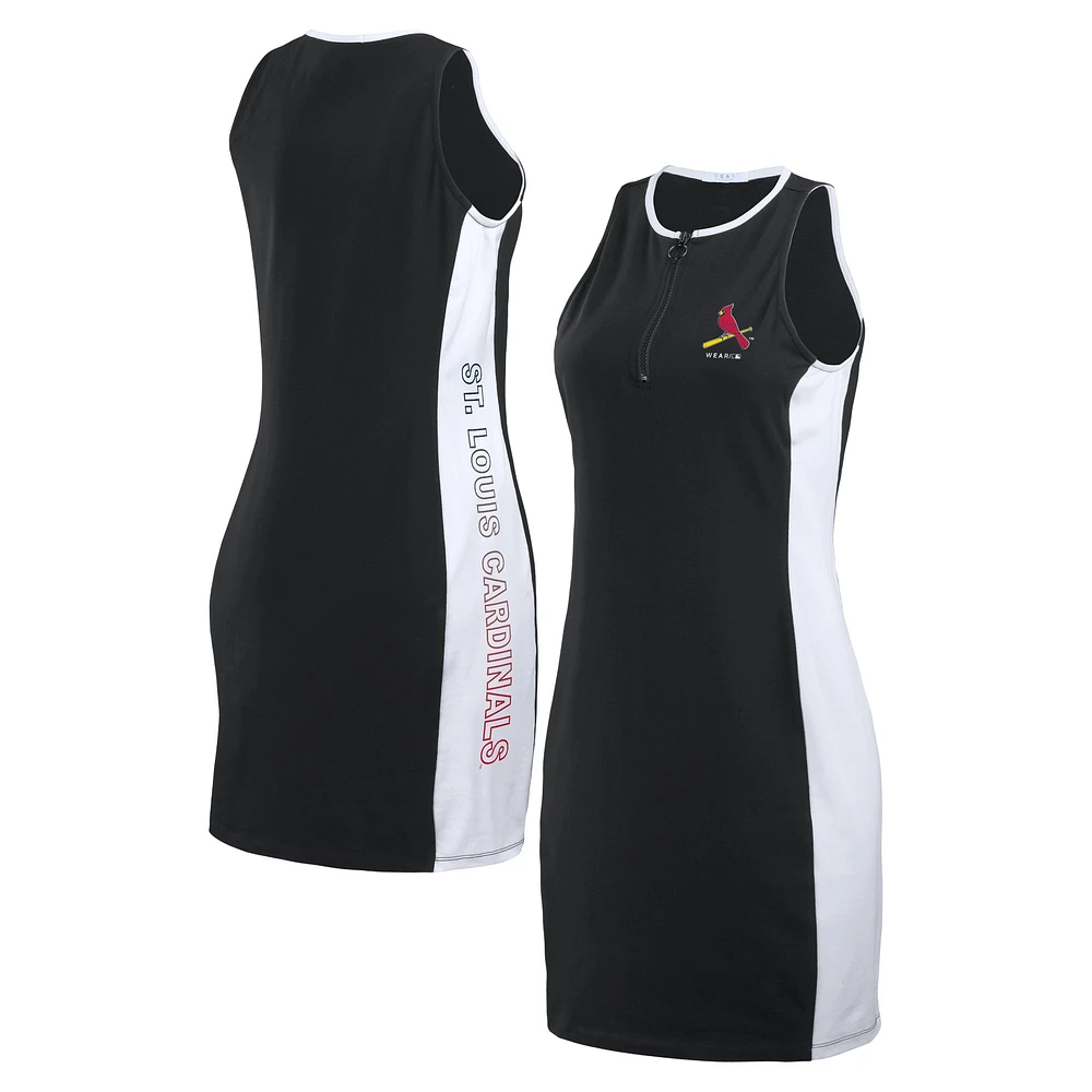 Robe WEAR by Erin Andrews noire sans manches à blocs de couleurs des Cardinals St. Louis pour femmes