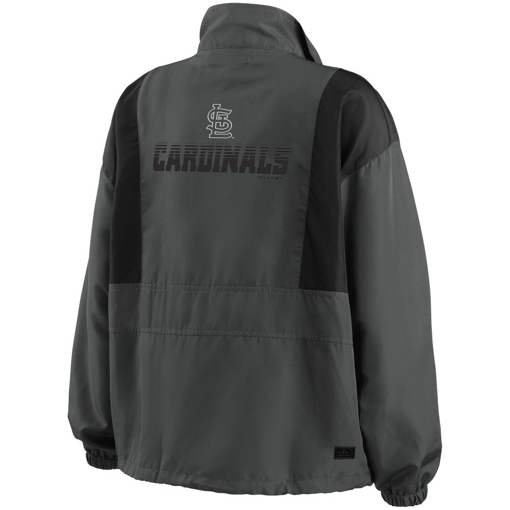 Women's WEAR by Erin Andrews Charcoal St. Louis Cardinals Packable Half-Zip Jacket