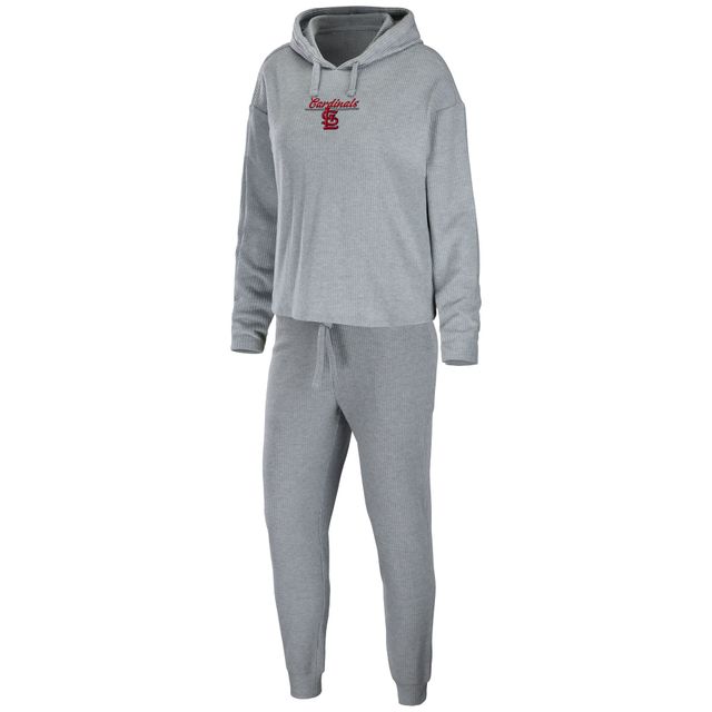 Ensemble de nuit pour femme WEAR by Erin Andrews gris chiné St. Louis Cardinals Logo pull à capuche et pantalon