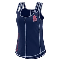 Women's WEAR by Erin Andrews Navy St. Louis Cardinals Contrast Stitch Tank Top