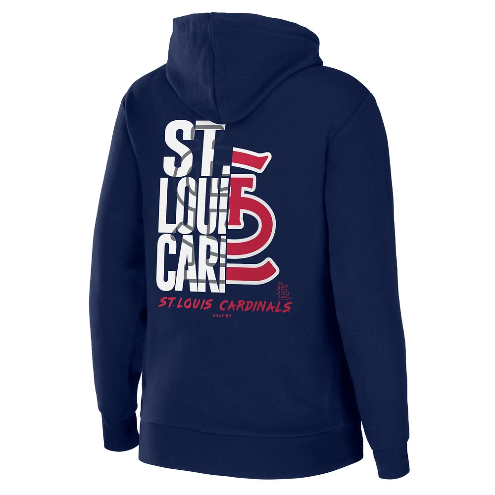 Women's WEAR by Erin Andrews Navy St. Louis Cardinals Sponge Fleece Full-Zip Hoodie