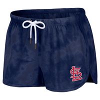 Women's WEAR by Erin Andrews Navy St. Louis Cardinals Tie-Dye Cropped Pullover Sweatshirt & Shorts Lounge Set