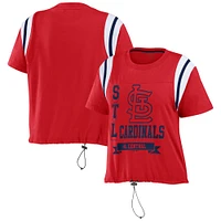 Women's WEAR by Erin Andrews Red St. Louis Cardinals Cinched Colorblock T-Shirt