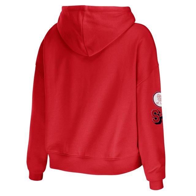 WEAR by Erin Andrews Sweat à capuche court avec patchs modestes des Cardinals de St. Louis rouges pour femmes