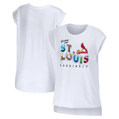 St. Louis Cardinals WEAR by Erin Andrews Women's Greetings From T-Shirt - White