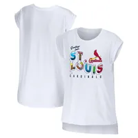 Women's WEAR by Erin Andrews White Atlanta Braves Greetings From T