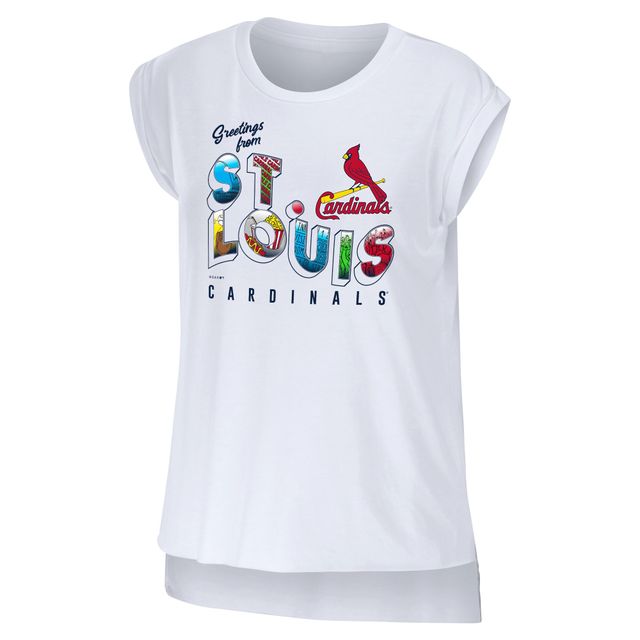 WEAR pour femmes par Erin Andrews White St. Louis Cardinals Salutations du T-shirt