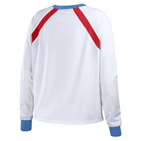 Women's WEAR by Erin Andrews White St. Louis Cardinals Raglan Long Sleeve T-Shirt