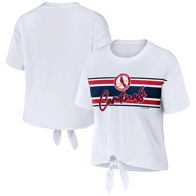 T-shirt blanc noué sur le devant des Cardinals de St. Louis WEAR by Erin Andrews pour femmes