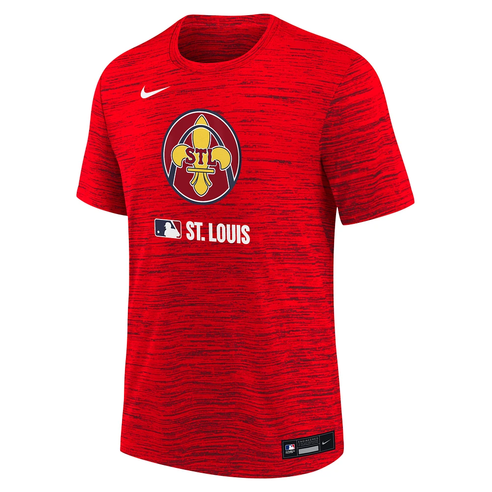 Youth Nike Red St. Louis Cardinals Authentic Collection City Connect Velocity Performance T-Shirt