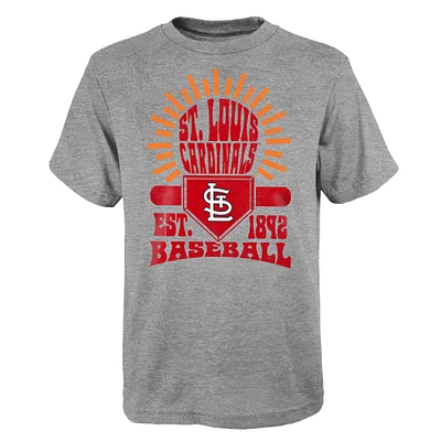 Youth Gray St. Louis Cardinals Sun Burst T-Shirt