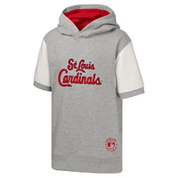 Sweat à capuche manches courtes Heather Gray pour jeunes St. Louis Cardinals Line Up