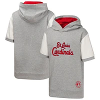 Sweat à capuche manches courtes Heather Gray pour jeunes St. Louis Cardinals Line Up