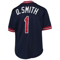 Youth Mitchell & Ness Ozzie Smith Navy St. Louis Cardinals Cooperstown  Collection Mesh Batting Practice Jersey