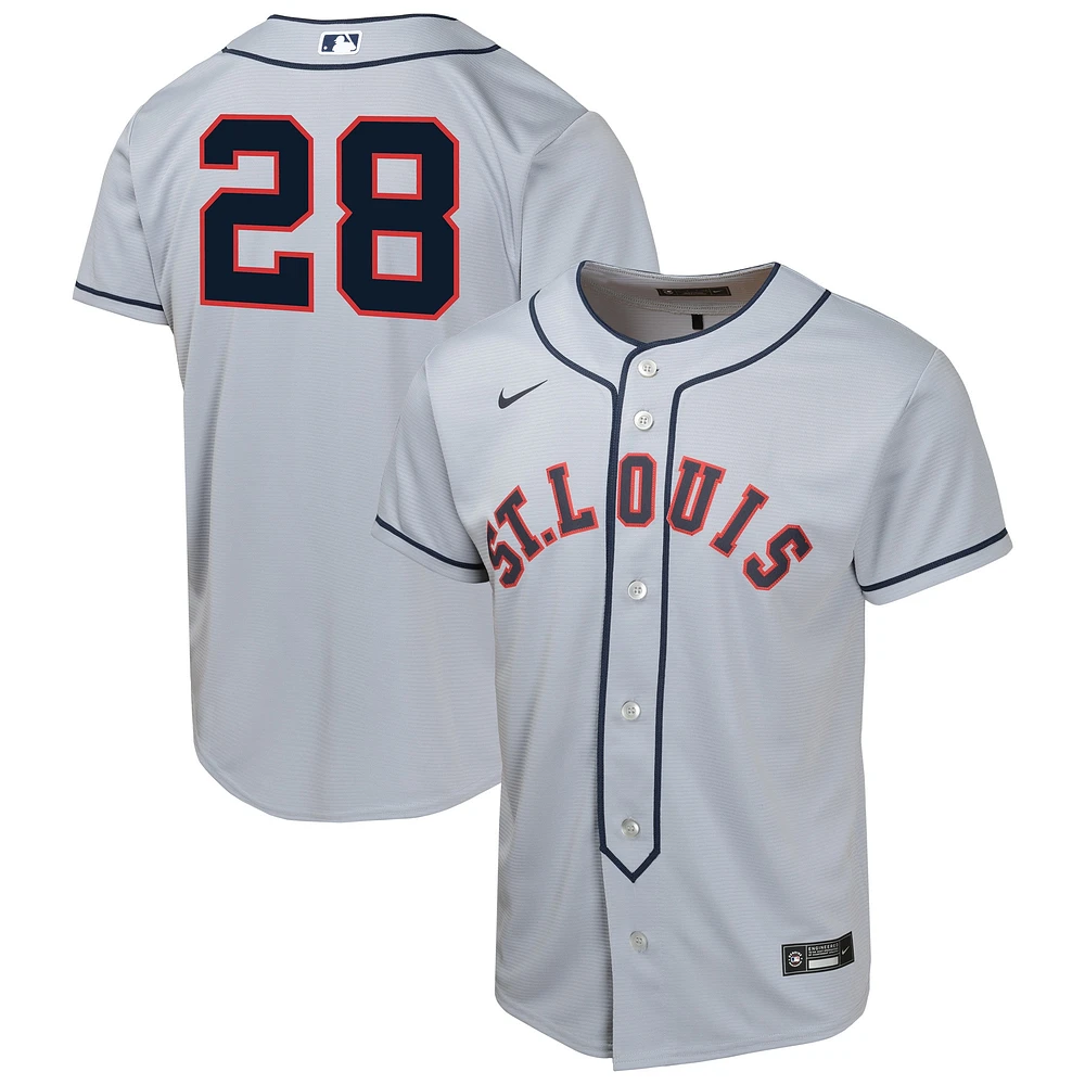 Maillot de joueur Nike Nolan Arenado gris St. Louis Cardinals 2024 Rickwood Classic Limited pour jeune