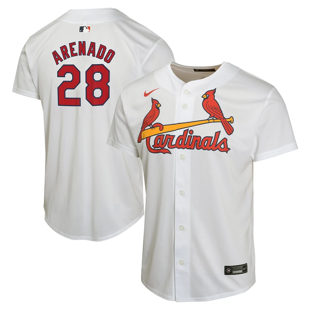 Maillot de joueur match à domicile Nike Nolan Arenado blanc des Cardinals St. Louis pour jeunes