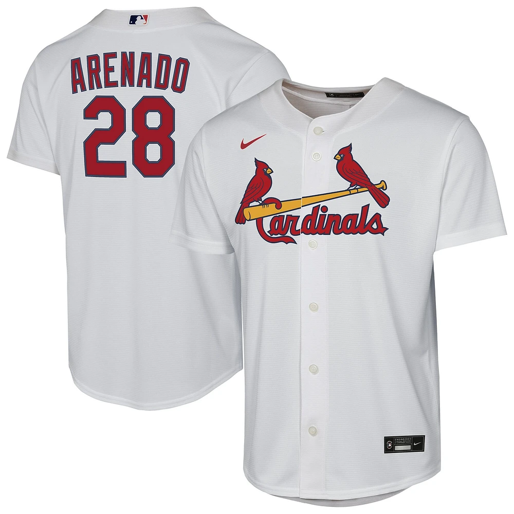 Maillot de joueur Nike Nolan Arenado blanc St. Louis Cardinals Home Replica 2.0 pour jeune