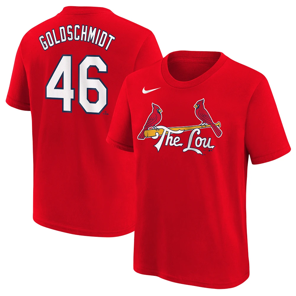 Youth Nike Paul Goldschmidt Red St. Louis Cardinals 2024 City Connect Name & Number T-Shirt