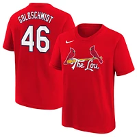 T-shirt Nike Paul Goldschmidt pour jeunes Cardinals de Saint-Louis 2024 City Connect avec nom et numéro rouge