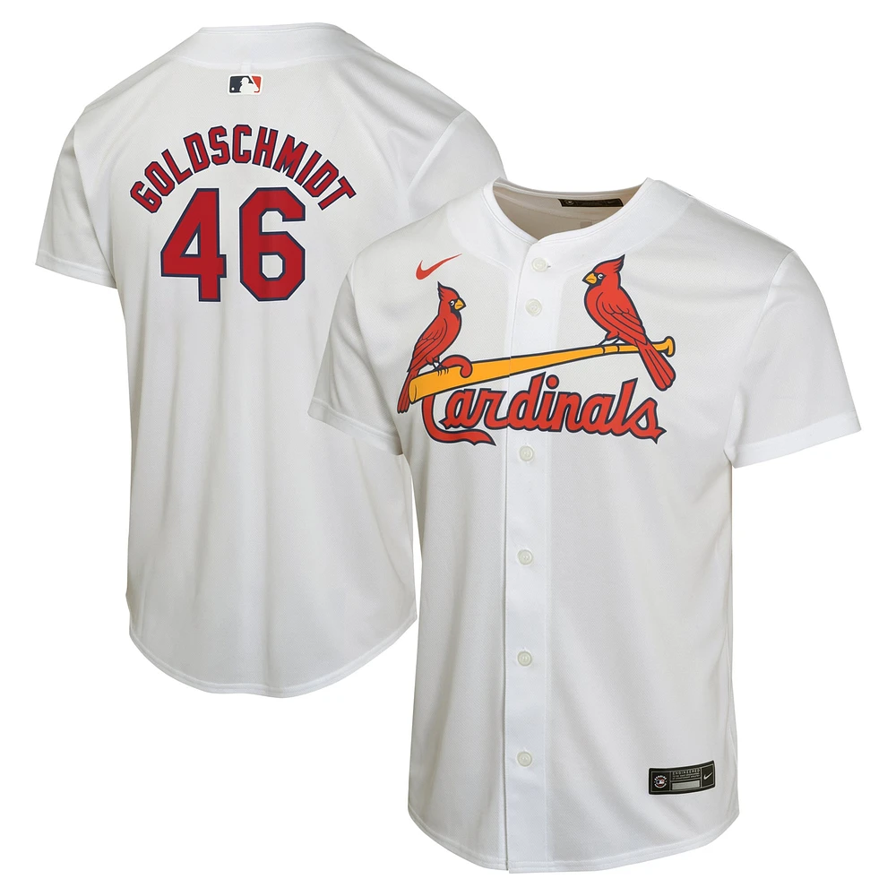 Maillot Nike Paul Goldschmidt pour jeune, blanc, joueur de match à domicile des Cardinals St. Louis