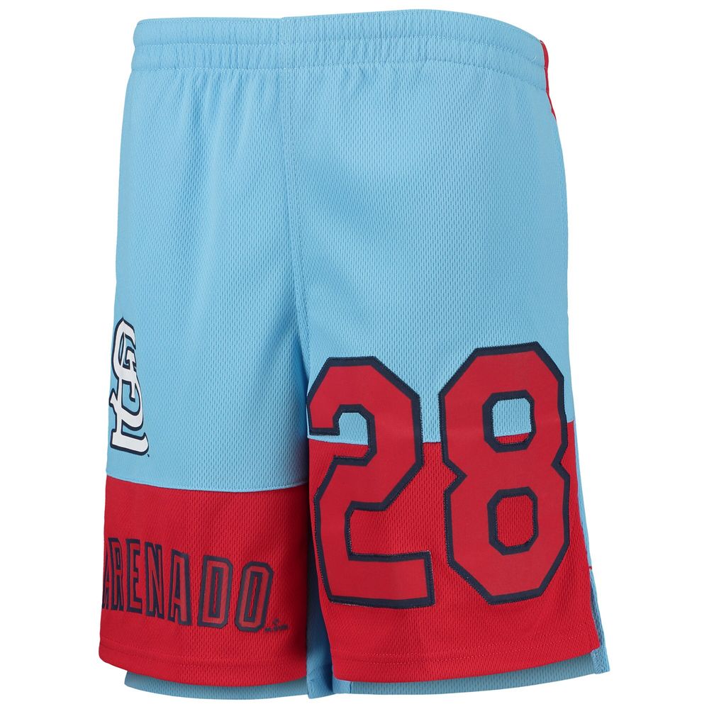 Youth Nolan Arenado Light Blue St. Louis Cardinals Pandemonium Name & Number Shorts