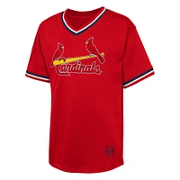 T-shirt rouge à col en V pour jeunes lanceurs de relève des Cardinals St. Louis
