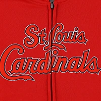 Youth Red St. Louis Cardinals Wordmark Full-Zip Fleece Hoodie