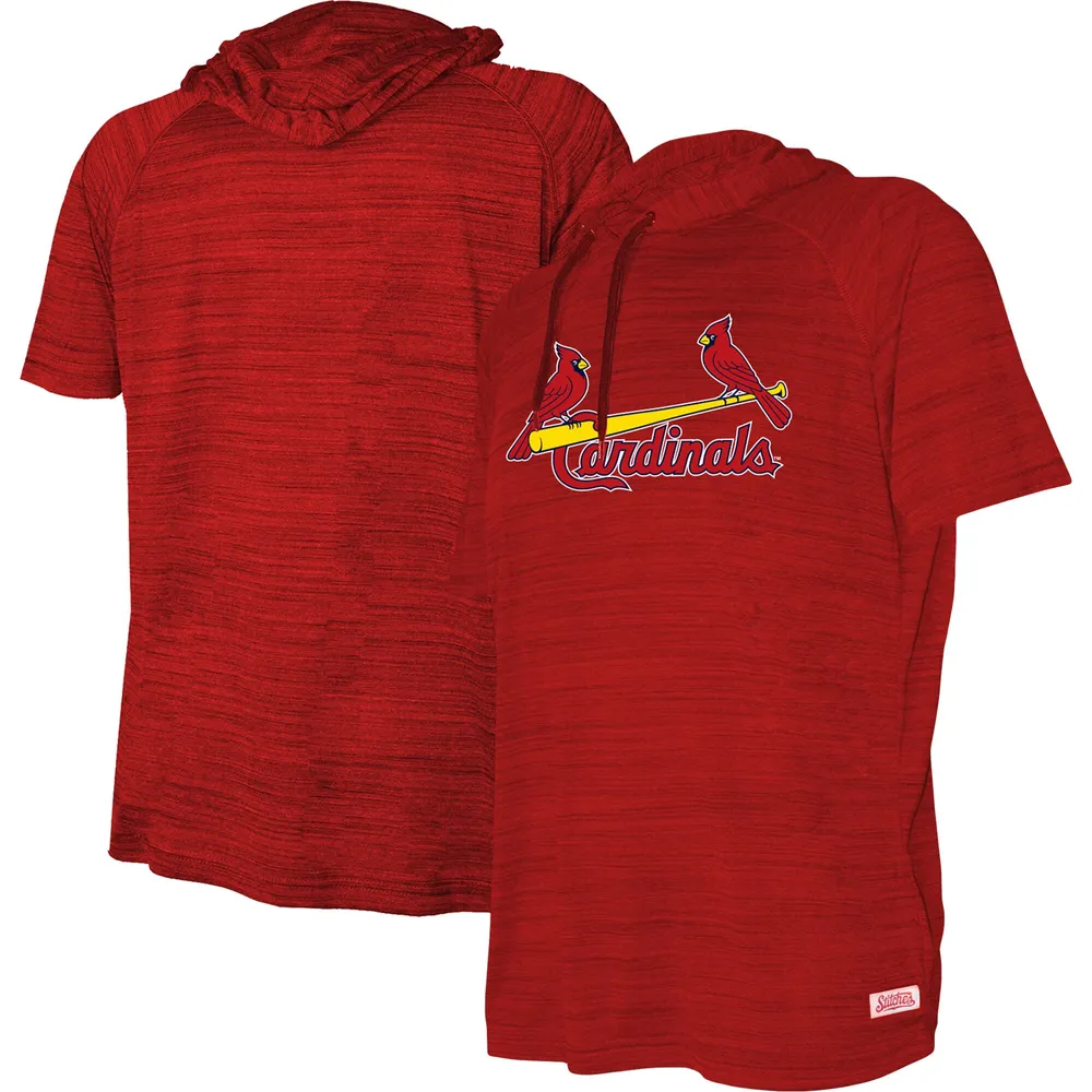 Lids St. Louis Cardinals Stitches Youth Raglan Short Sleeve Pullover Hoodie  - Heather Red