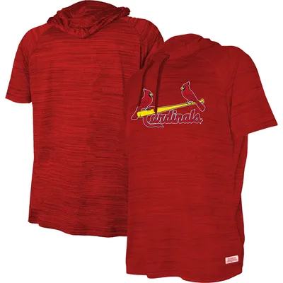St. Louis Cardinals Stitches Youth Raglan Short Sleeve Pullover Hoodie - Heather Red