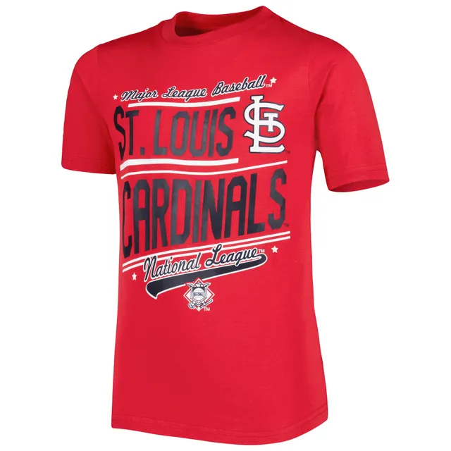 St. Louis Cardinals Girls Youth Ball Striped T-Shirt - White