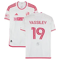 Indiana Vassilev St. Louis City SC Autographed Match-Used #19 White adidas Jersey from the 2024 MLS Season - Size M