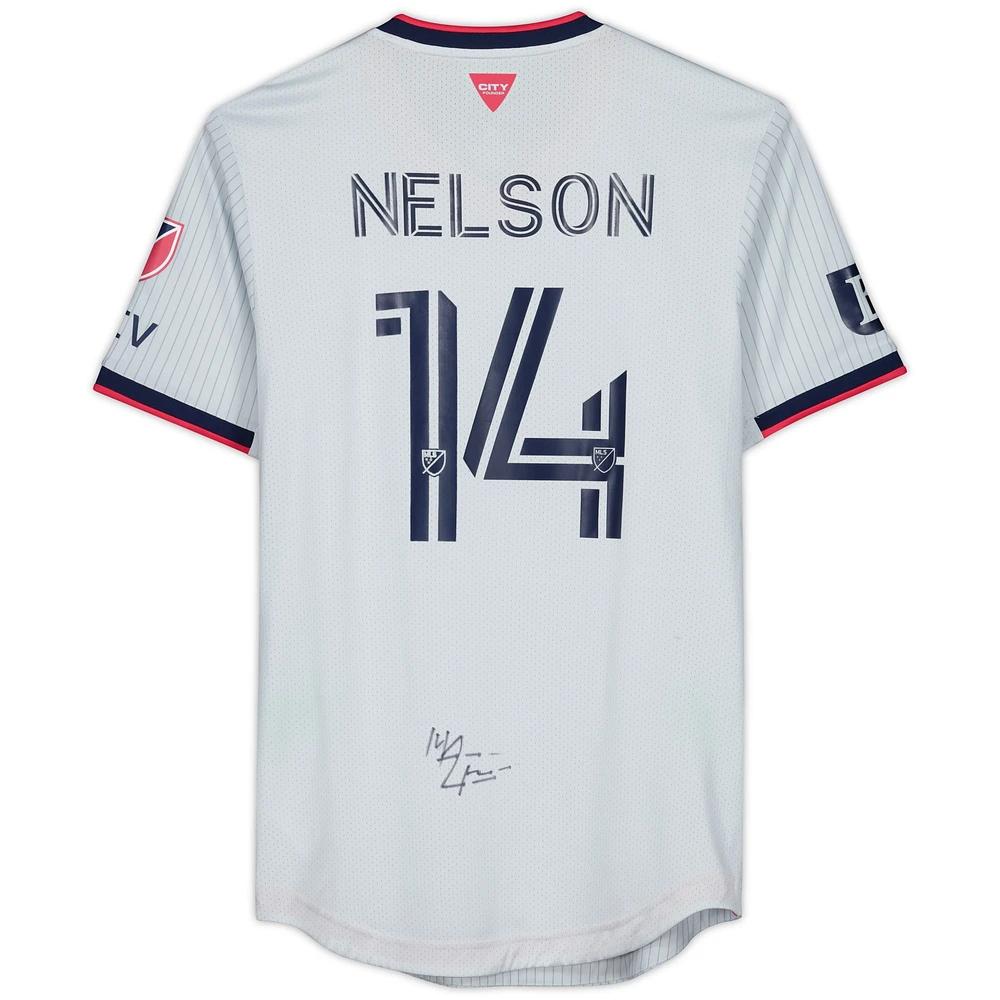 John Nelson St. Louis City SC Autographed Match-Used #14 Gray Jersey from the 2023 MLS Season
