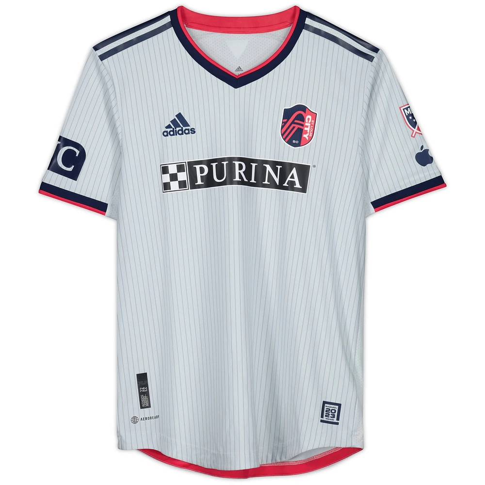 John Nelson St. Louis City SC Autographed Match-Used #14 Gray Jersey from the 2023 MLS Season