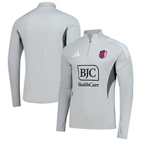Men's adidas  Silver St. Louis CITY SC 2025 AEROREADY Quarter-Zip Long Sleeve Training Top