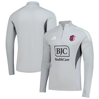 Men's adidas  Silver St. Louis CITY SC 2025 AEROREADY Quarter-Zip Long Sleeve Training Top