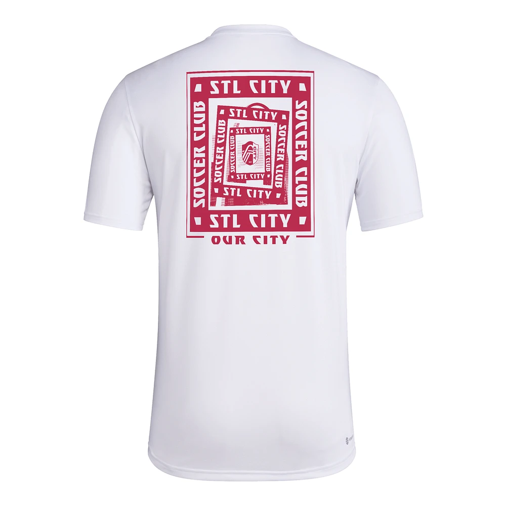 Men's adidas White St. Louis City SC Local Wrap T-Shirt