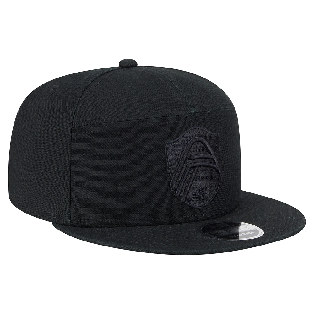 Men's New Era Black St. Louis City SC Canvas Camp 9FIFTY Snapback Hat