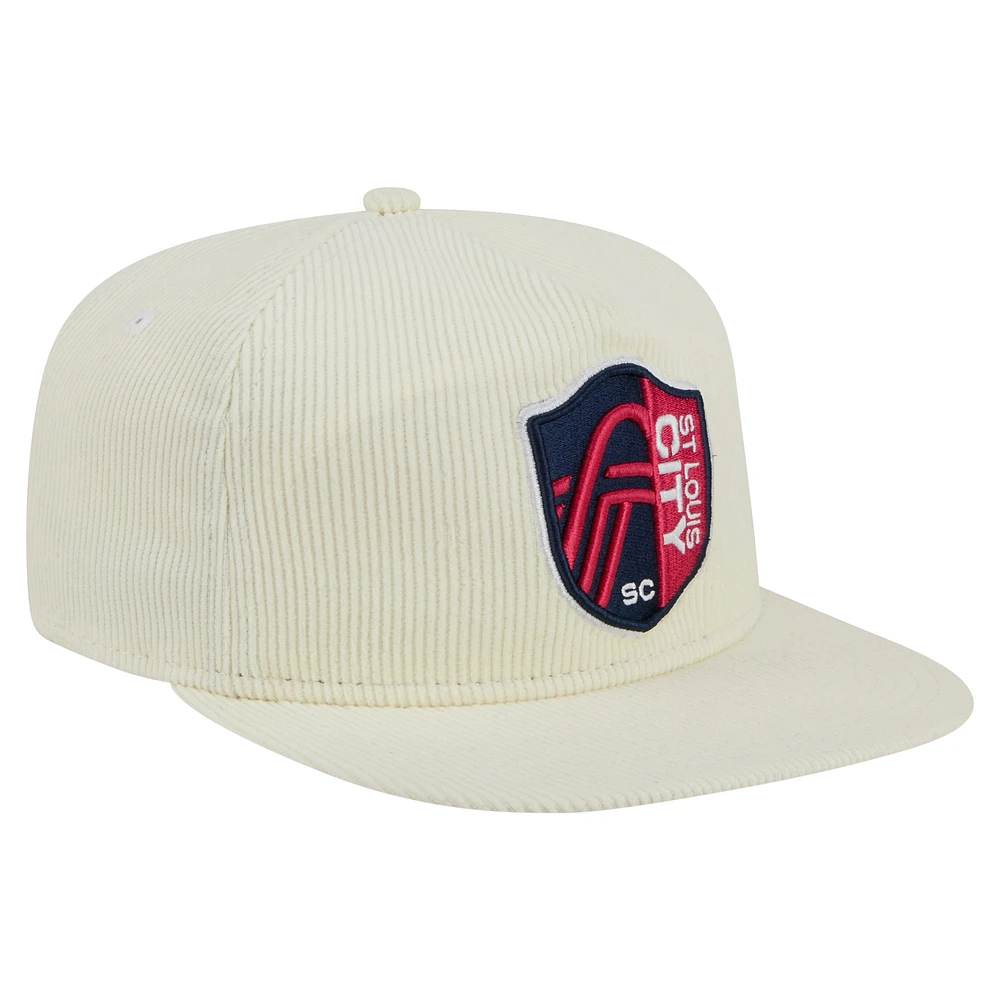 Casquette de golf Snapback Kickoff 2025 de St. Louis City SC New Era pour homme, couleur crème