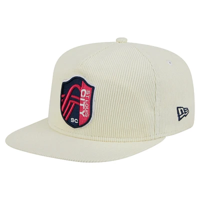 Casquette de golf Snapback Kickoff 2025 de St. Louis City SC New Era pour homme, couleur crème